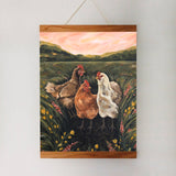 Chickens Art Print | 8x10'' | Farm Animals Wall Art Print