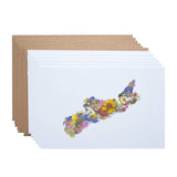 Nova Scotia Map Pressed Flower Note Card Set