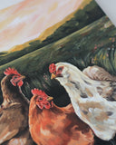 Chickens Art Print | 8x10'' | Farm Animals Wall Art Print
