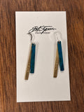Sweary Dangle Bar Earrings - Blue