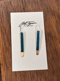 Sweary Dangle Bar Earrings - Blue