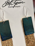 Hammered Brass and Copper Earrings - Rectangle