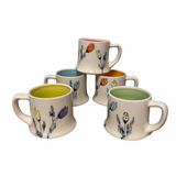 Pottery Mug with Hand Drawn Underglaze