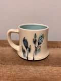 Pottery Mug with Hand Drawn Underglaze