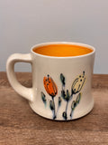 Pottery Mug with Hand Drawn Underglaze