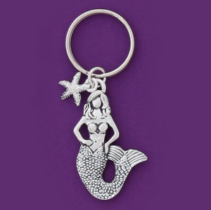 Mermaid Pewter Keychain