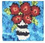 Turquoise Rosy Posy Rug Hooking Kit