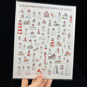 Lighthouses of Nova Scotia Art Print 8x10