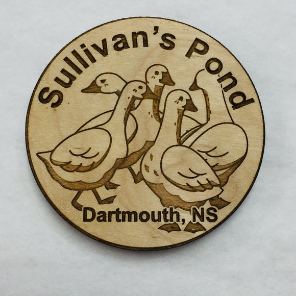 Sullivan's Pond Geese Wooden Magnet