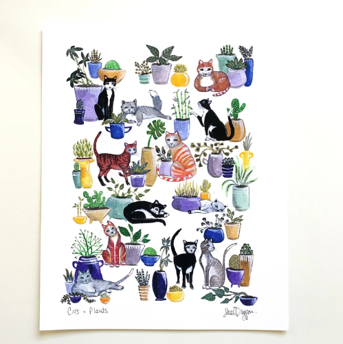 Cats and Plants 8x10