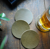 Olive Leather Coasters Set of 4