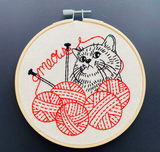 Knittin' Kitten DIY Embroidery Kit