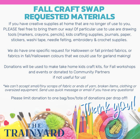 Craft Swap Donations Accepted