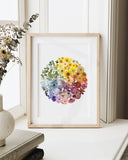 Colour Wheel- Pressed Flower Print: 8x10