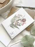Natural Flower Bouquet Pressed Flower Note Card Set
