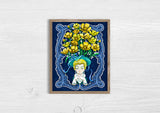 Vintage Lady Head Vase with Buttercups 8x10 Art Print