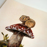 Mouse, Red Mushroom Art Print