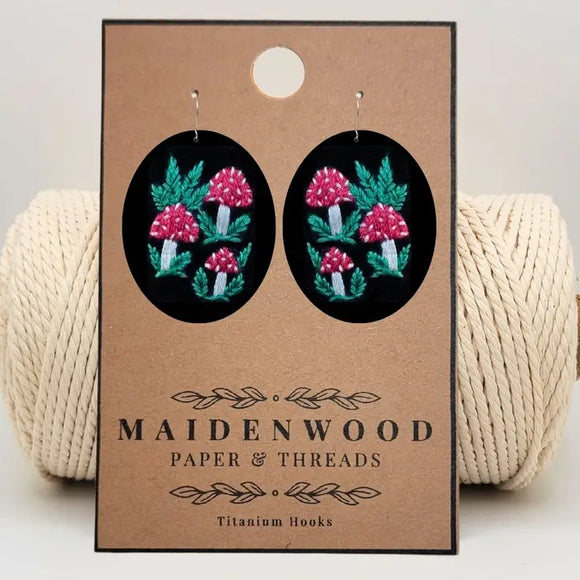 Red Cap Mushrooms Earrings