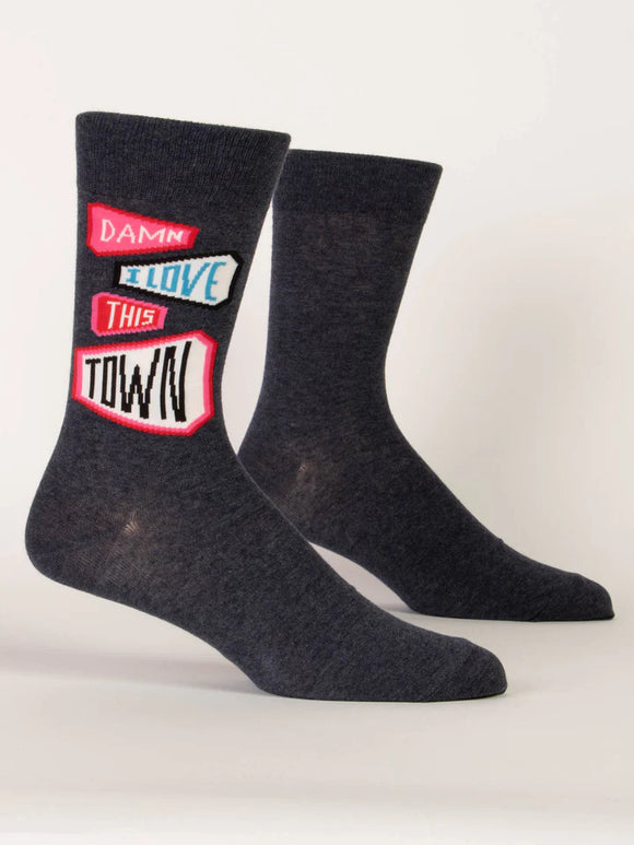 Damn I Love This Town Crew Socks