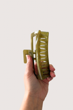 Large Jelly Hair Claw Clip - Moss