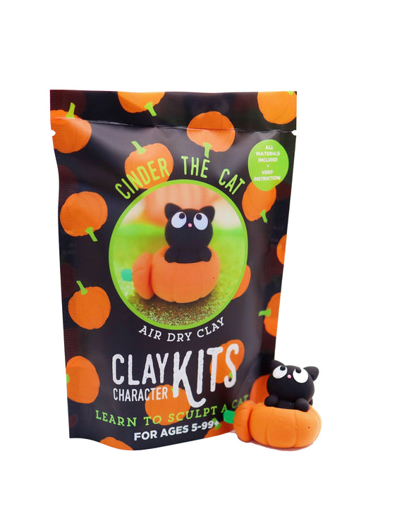 Cinder the Cat Air Dry Clay Kit | Halloween DIY Craft