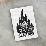Down With Data Centres Tiny Linocut Print (ACEO)