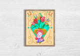 Vintage Cowgirl Lady Head Vase 8x10 Art Print