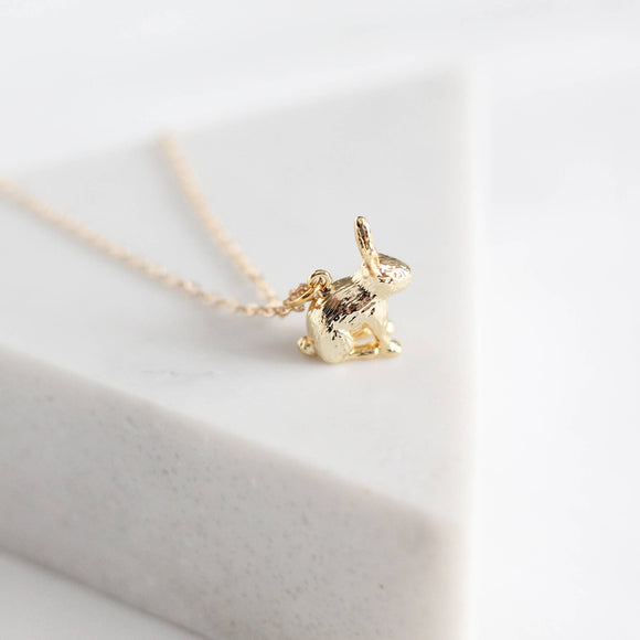 Rabbit Necklace: Yellow Gold