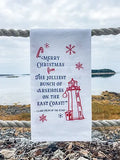 Jolliest Holiday - Hand Printed Tea Towel