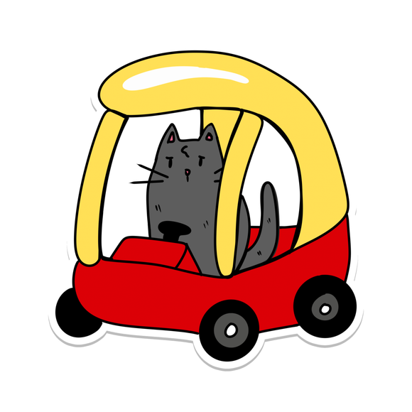 90's Car Cat Sticker