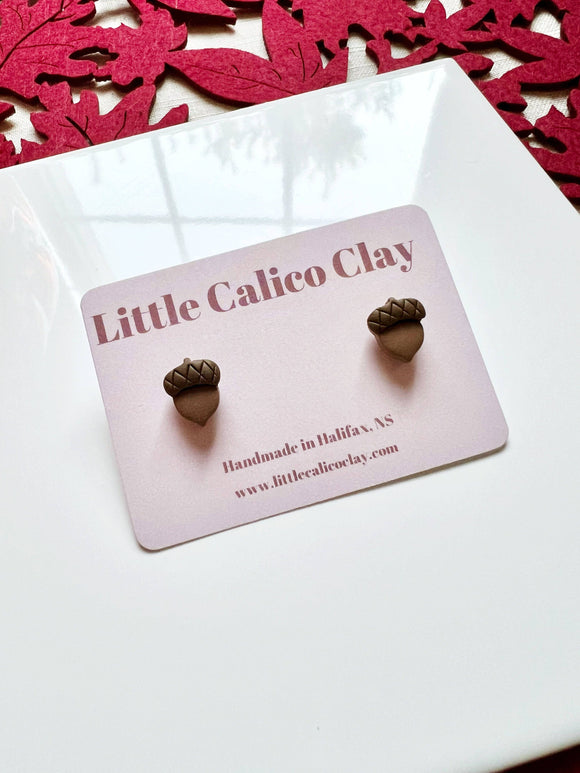 Acorn Studs | Polymer Clay Earrings