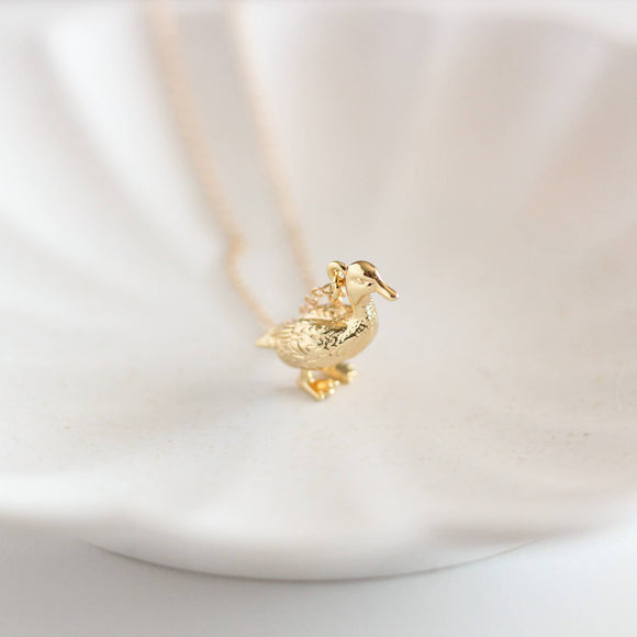 Duck Necklace: Yellow Gold