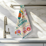 Edible Flowers Tea Towel