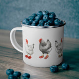 Hens in Slippers Enamel Mug