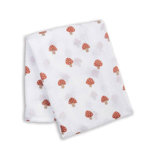 Muslin Cotton Swaddle Blanket - Large - Mushrooms