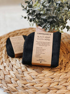 Black Hemp Cloth Wipes: 5pk