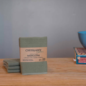 Washcloths - Organic Muslin: Sage