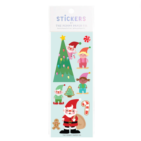 Santa and Elves Sticker Sheet