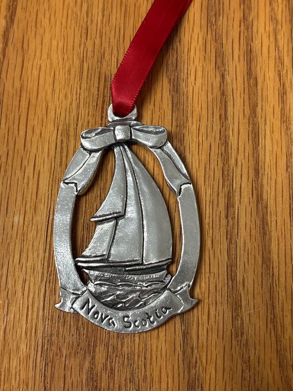 Pewter Schooner Ornament