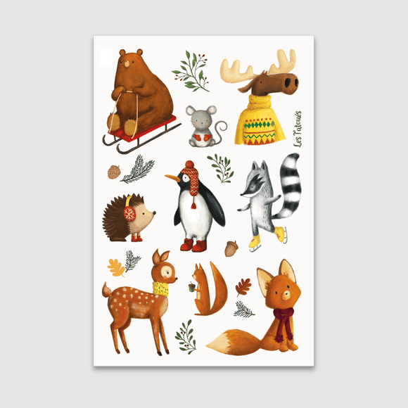 Winter animals - Temporary tattoos