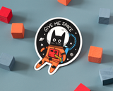 Astronaut Cat Vinyl Sticker - Space-Themed Feline Decal