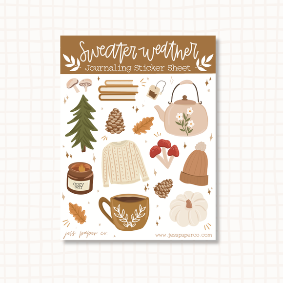 Fall Journaling Sticker Sheet