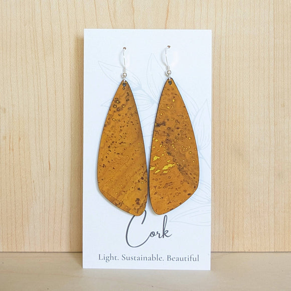 Ochre Yellow Cork Earrings