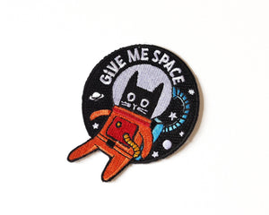 "Give Me Space" Cat Astronaut Iron-On Patch