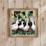 Cute Geese Art Print | 8x8''