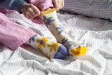 Purple & Yellow Flower Socks