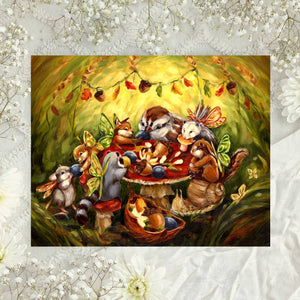 Woodland Fairy Animals Art Print | 10x8'' | Whimsical Decor