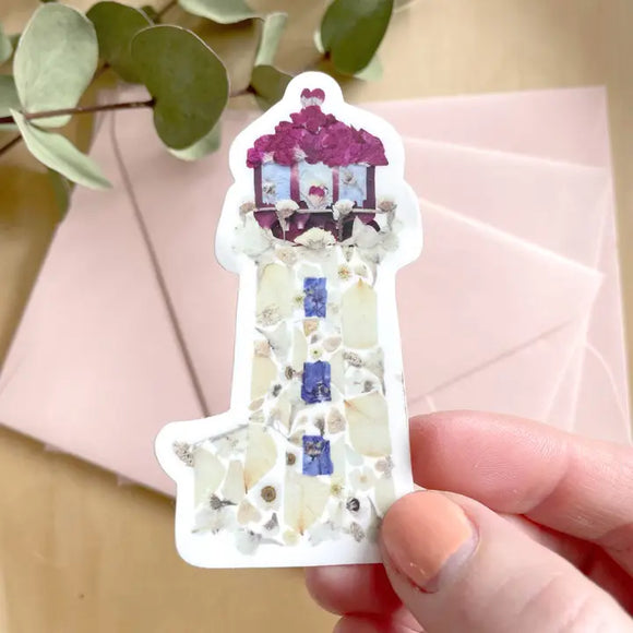 Pressed Flower Lighthouse Sticker