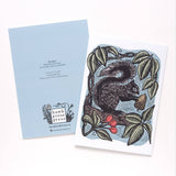 ‘The Prize’ Squirrel Linocut Art Card