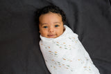 2-Pack Cotton Swaddle Blankets – Navy Gingham & Fish